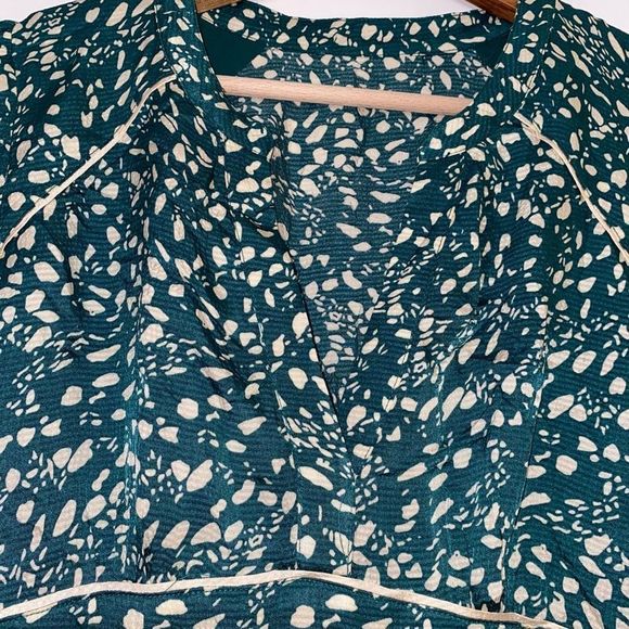 BA&SH Esme Midi Satin 100% Viscose Dress In Green Size US 2, EU 0, MSRP $375 - Picture 6 of 16